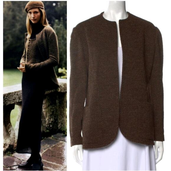 Ralph Lauren Collection Cardigan Wool Sweater Vintage Sz 8 Open Front (B2